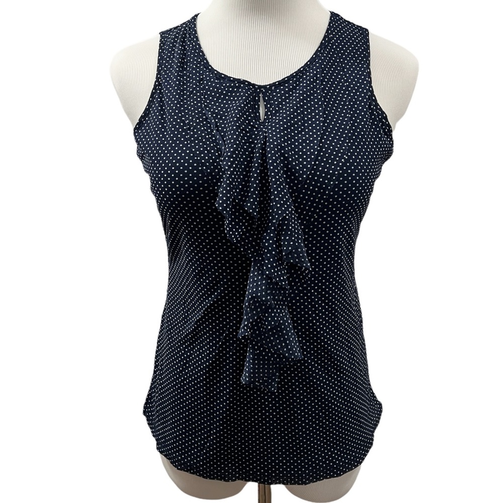 The Limited Polka Dot Ruffle Sleeveless Blouse